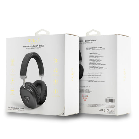 Guess Orjinal Lisanslı PU Üçgen Logolu Kulak Üstü Bluetooth Kulaklık