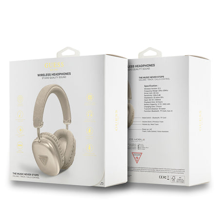 Guess Orjinal Lisanslı PU Üçgen Logolu Kulak Üstü Bluetooth Kulaklık