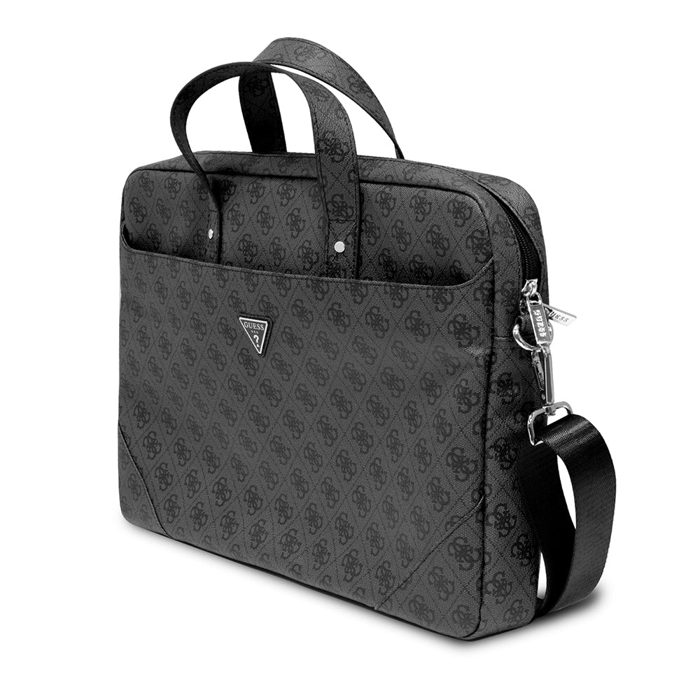 Guess Orjinal Lisanslı Sıcak Damgalı 4G Desenli Üçgen Logolu Omuz Askılı 15-16 inç Laptop Çantası
