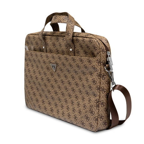 Guess Orjinal Lisanslı Sıcak Damgalı 4G Desenli Üçgen Logolu Omuz Askılı 15-16 inç Laptop Çantası