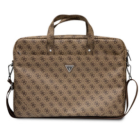 Guess Orjinal Lisanslı Sıcak Damgalı 4G Desenli Üçgen Logolu Omuz Askılı 15-16 inç Laptop Çantası