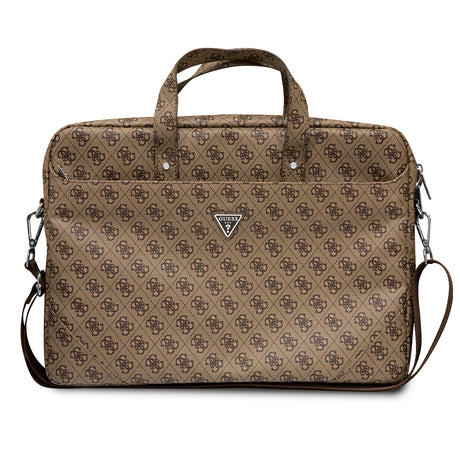 Guess Orjinal Lisanslı Sıcak Damgalı 4G Desenli Üçgen Logolu Omuz Askılı 15-16 inç Laptop Çantası