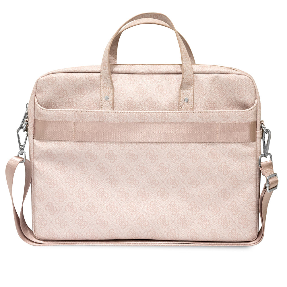 Guess Orjinal Lisanslı Sıcak Damgalı 4G Desenli Üçgen Logolu Omuz Askılı 15-16 inç Laptop Çantası