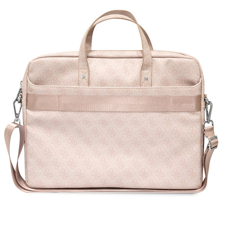 Guess Orjinal Lisanslı Sıcak Damgalı 4G Desenli Üçgen Logolu Omuz Askılı 15-16 inç Laptop Çantası