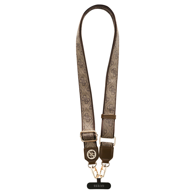 Guess Orjinal Lisanslı Taşlı 4G Metal Logolu Çapraz Vücut Telefon Askı Kayışı 150cm