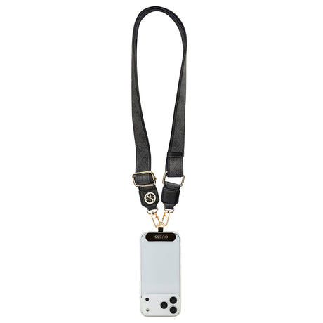 Guess Orjinal Lisanslı Taşlı 4G Metal Logolu Çapraz Vücut Telefon Askı Kayışı 150cm