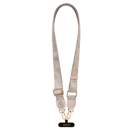Guess Orjinal Lisanslı Taşlı 4G Metal Logolu Çapraz Vücut Telefon Askı Kayışı 150cm