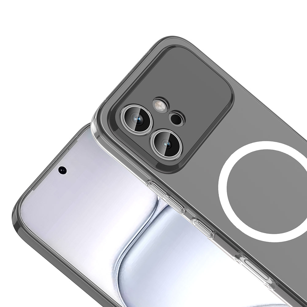 Honor 600 5G Kamera Korumalı M-Safe Şarj Özellikli Şeffaf Zore London Sert PC Kapak