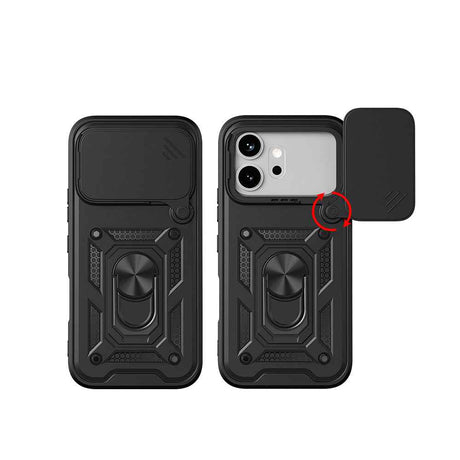 Honor 600 5G Kılıf Magnetik Standlı Kamera Korumalı Zore Sürgülü Vega Kapak