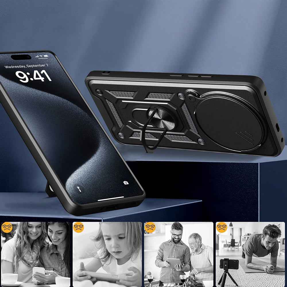 Honor Magic 7 Lite Kılıf Magnetik Standlı Kamera Korumalı Zore Sürgülü Vega Kapak