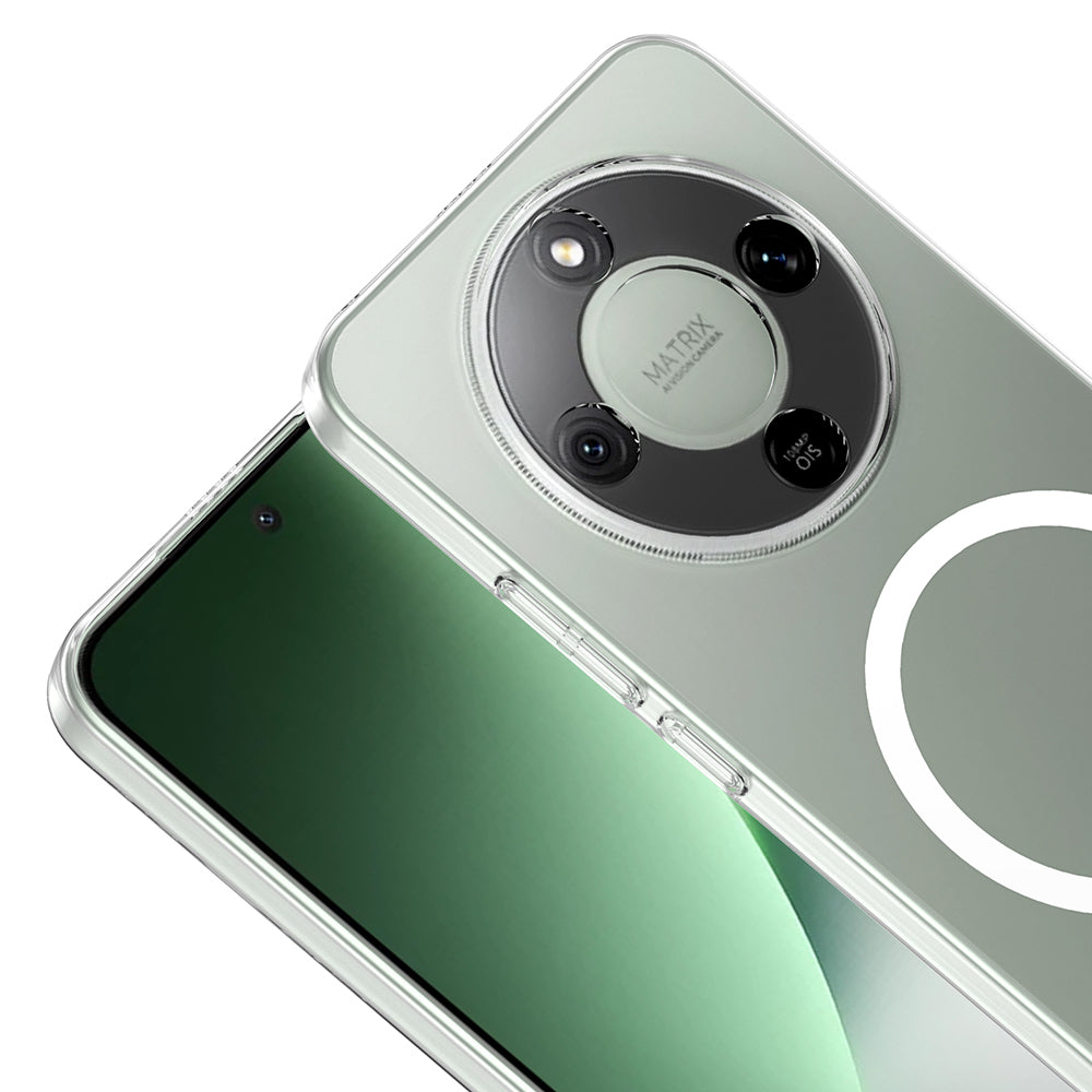 Honor Magic 8 Lite 5G Kamera Korumalı M-Safe Şarj Özellikli Şeffaf Zore London Sert PC Kapak