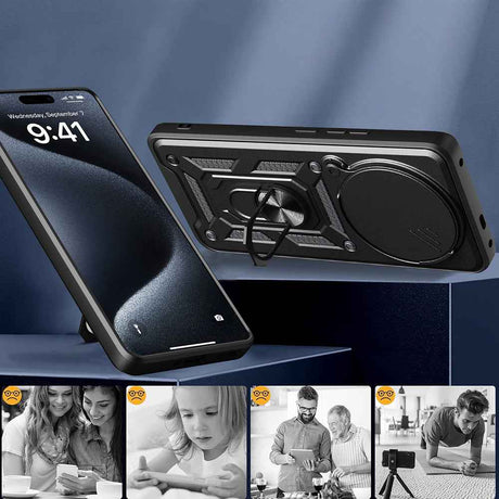 Honor X9C Kılıf Magnetik Standlı Kamera Korumalı Zore Sürgülü Vega Kapak