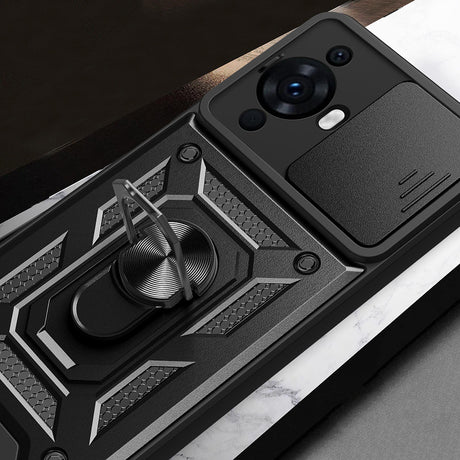 Huawei Nova 12S Kılıf Magnetik Standlı Kamera Korumalı Zore Sürgülü Vega Kapak