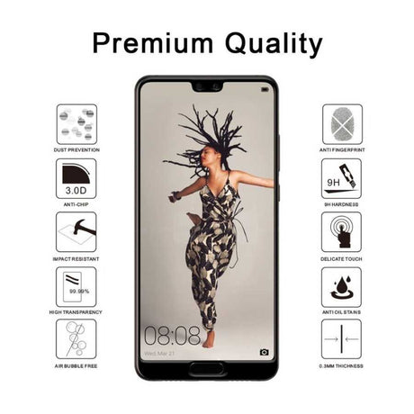 Huawei P20 Zore Ekranı Tam Kaplayan Düz Cam Koruyucu