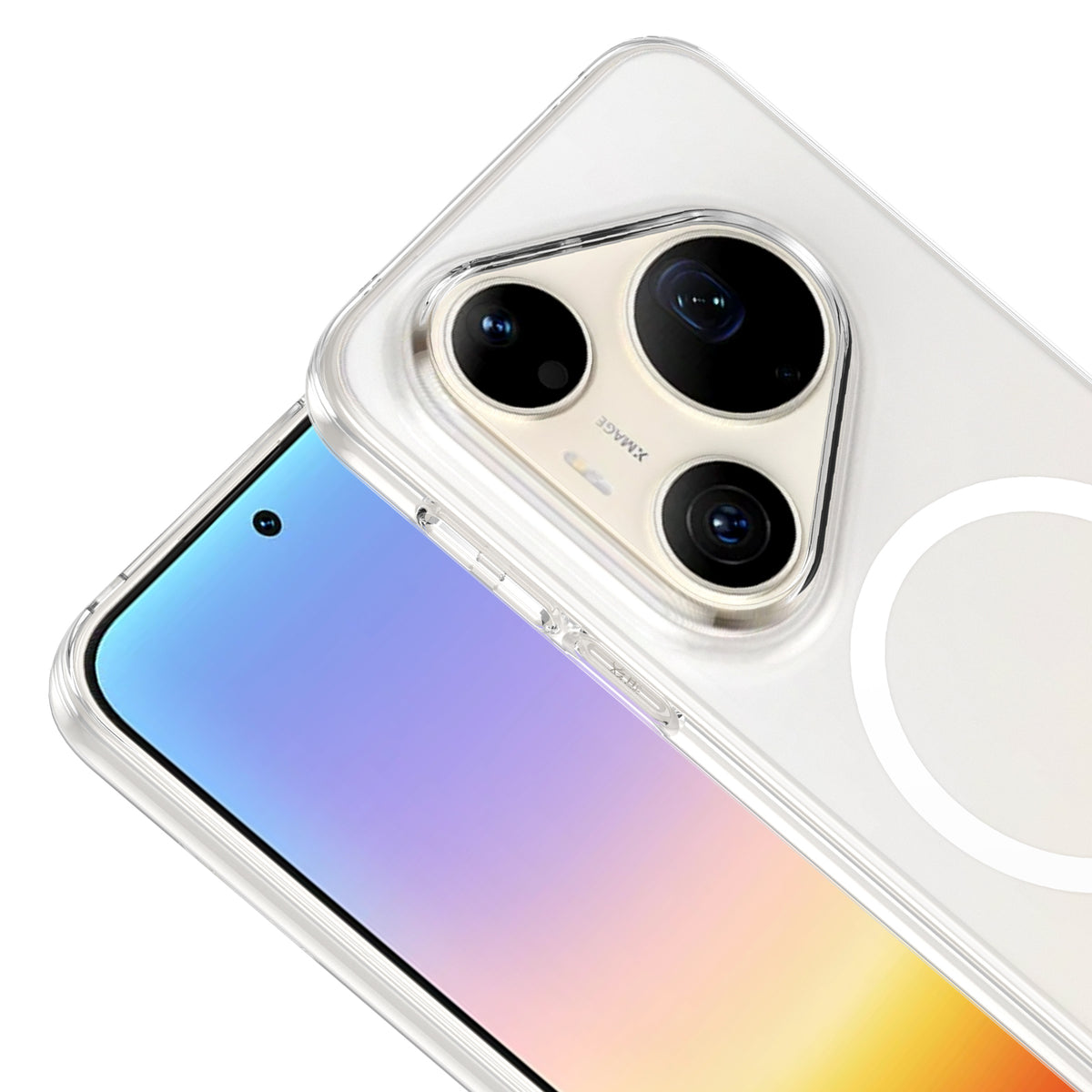 Huawei Pura 90S Pro Max Kamera Korumalı M-Safe Şarj Özellikli Şeffaf Zore London Sert PC Kapak