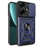İnfinix Hot 30 Kılıf Magnetik Standlı Kamera Korumalı Zore Sürgülü Vega Kapak