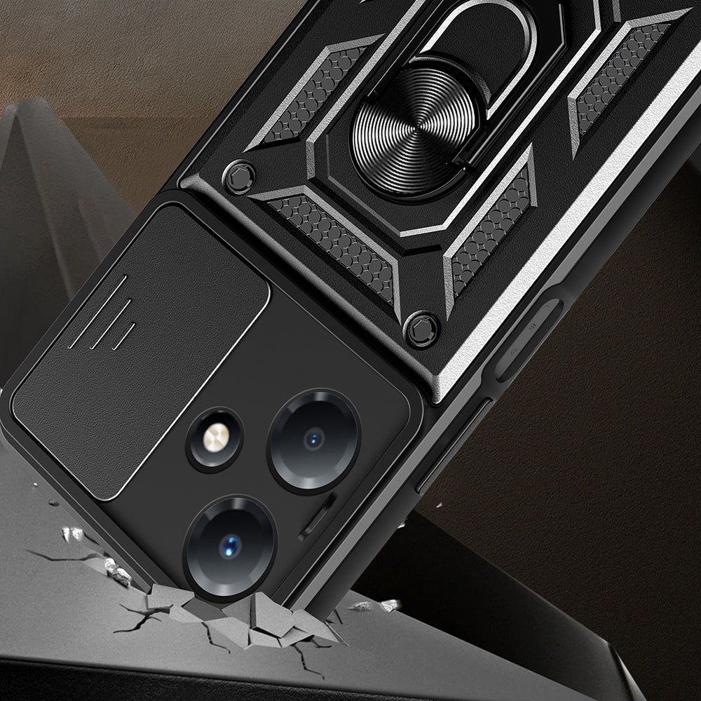 İnfinix Hot 30 Play Kılıf Magnetik Standlı Kamera Korumalı Zore Sürgülü Vega Kapak