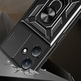 İnfinix Hot 30 Play Kılıf Magnetik Standlı Kamera Korumalı Zore Sürgülü Vega Kapak