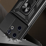 İnfinix Hot 40i Kılıf Magnetik Standlı Kamera Korumalı Zore Sürgülü Vega Kapak