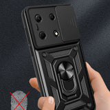 İnfinix Note 30 VIP Kılıf Magnetik Standlı Kamera Korumalı Zore Sürgülü Vega Kapak