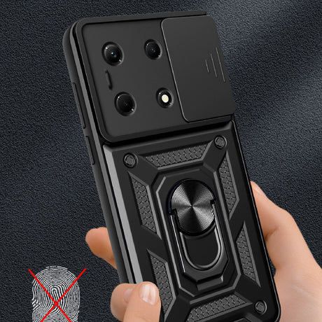 İnfinix Note 30 VIP Kılıf Magnetik Standlı Kamera Korumalı Zore Sürgülü Vega Kapak
