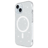iPhone 15 Plus Kılıf Zore M-safe Şarj Özellikli Simli Şeffaf Arka Yüzey Erdos Silikon Kapak