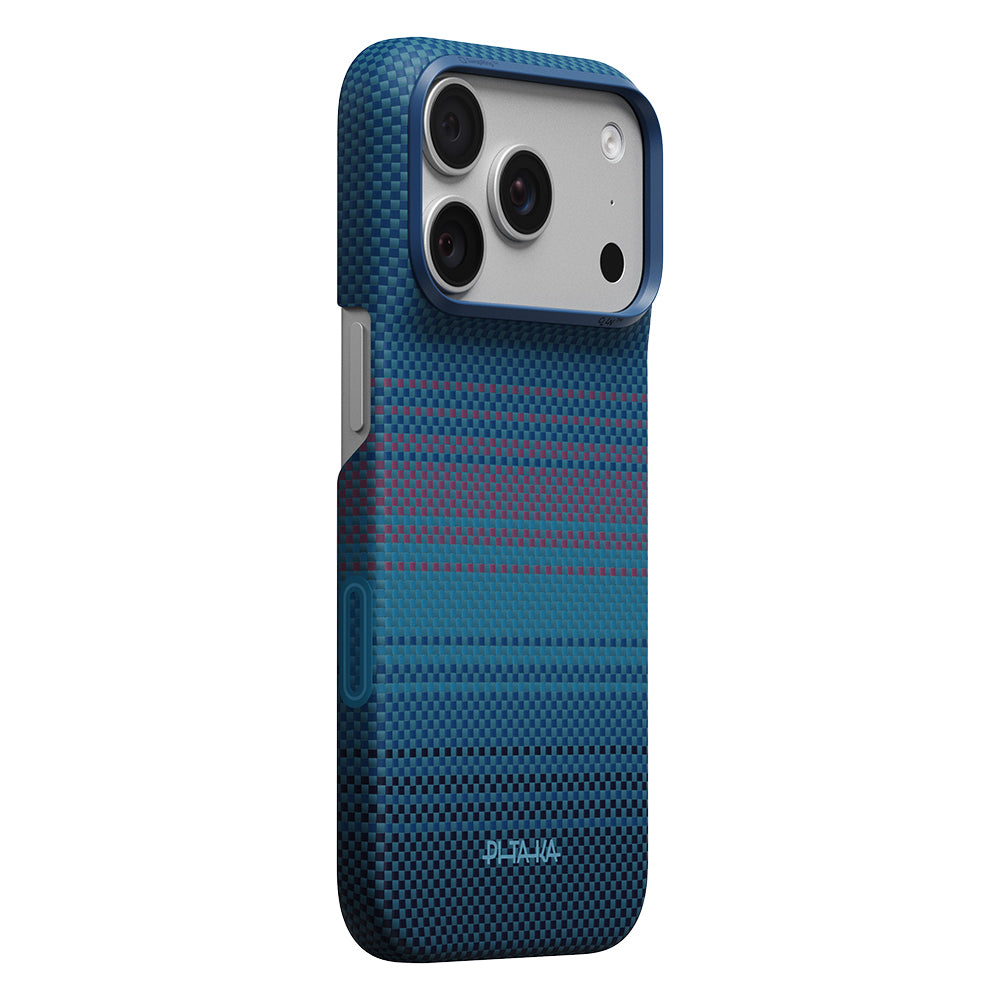 iPhone 18 Pro Max Kılıf M-safe Şarj Özellikli Aramid Karbon Fiber Pitaka Moonrise 2.0 Nights Serisi Kapak