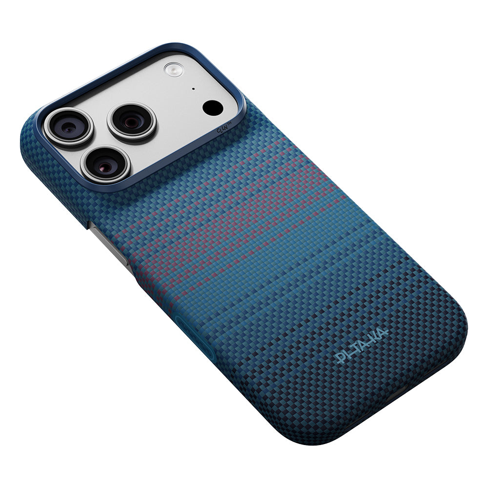 iPhone 18 Pro Max Kılıf M-safe Şarj Özellikli Aramid Karbon Fiber Pitaka Moonrise 2.0 Nights Serisi Kapak