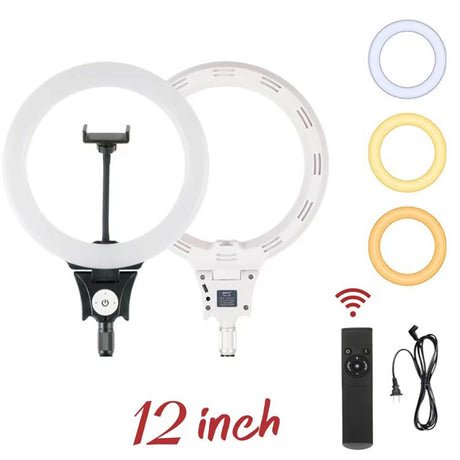 Jmary FM-12R Kumandalı 30cm Işıklı Telefon Tutucu Ring Light