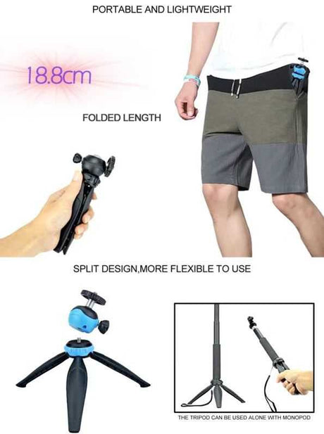 Jmary MT-20 Tripod 360 Derece Oynar Başlıklı Çok Yönlü Kısa Telefon Sabitleyici 16 cm