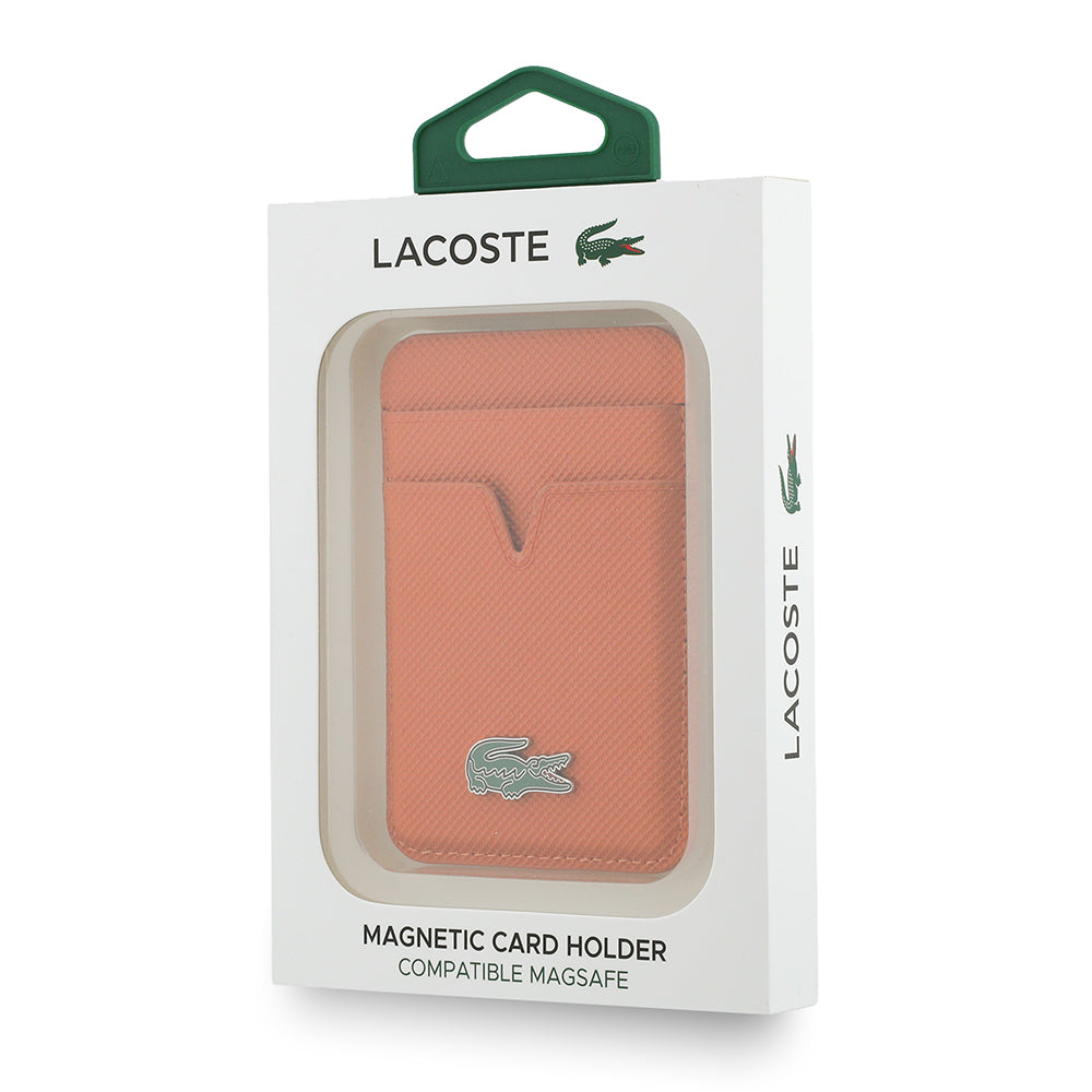 Lacoste Orjinal Lisanslı 2 Hazneli PU Pike Desenli İkonik Timsah Dokuma Logolu Magnetik Kartlık