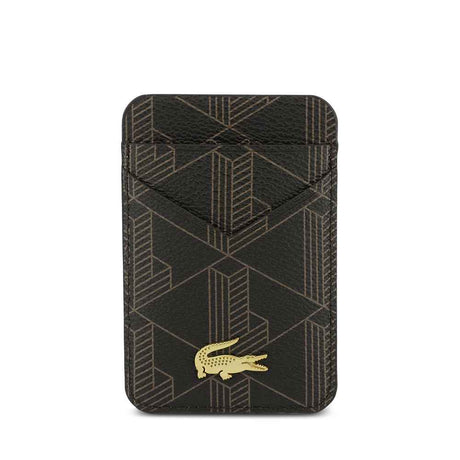 Lacoste Orjinal Lisanslı 2 Hazneli PVC Karışık Monogram Desenli Magnetik Kartlık