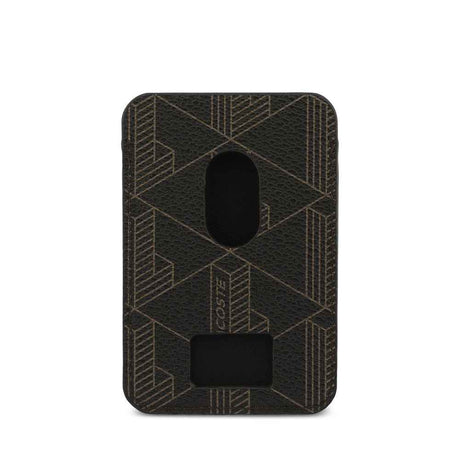 Lacoste Orjinal Lisanslı 2 Hazneli PVC Karışık Monogram Desenli Magnetik Kartlık