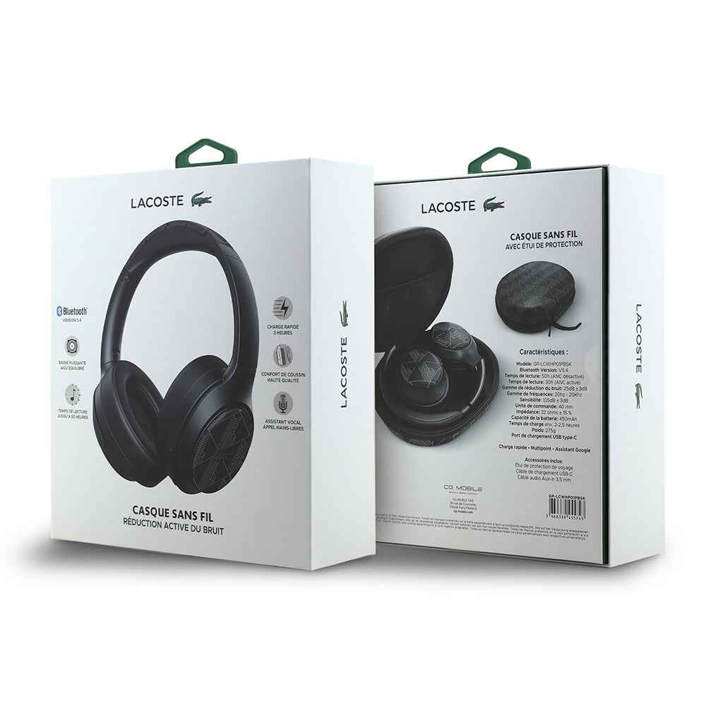 Lacoste Orjinal Lisanslı LH01 ANC Taşıma Çantalı Katlanabilir Kulak Üstü Bluetooth Kulaklık v5.4