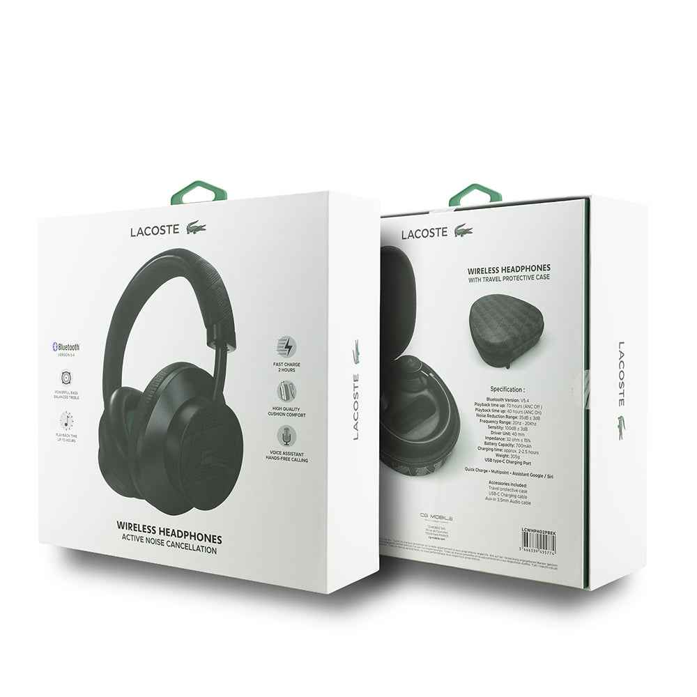 Lacoste Orjinal Lisanslı LH02 ANC Taşıma Çantalı Ayarlanabilir Kulak Üstü Bluetooth Kulaklık v5.4