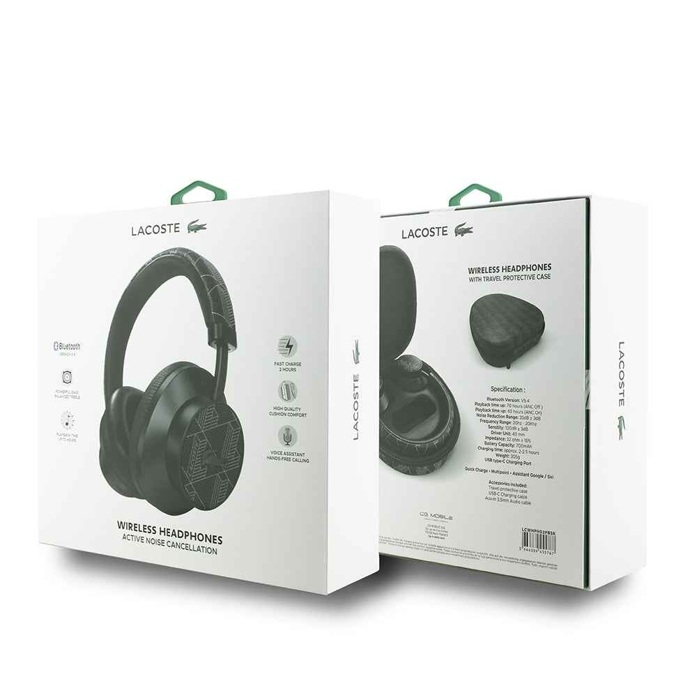 Lacoste Orjinal Lisanslı LH02 ANC Taşıma Çantalı Ayarlanabilir Kulak Üstü Bluetooth Kulaklık v5.4
