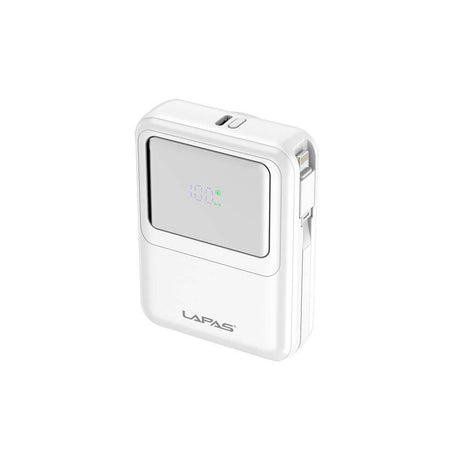 Lapas LP-PW002 Dijital LED Göstergeli Type-C & Lightning Kablosuz Taşınabilir Powerbank 10.000mAh
