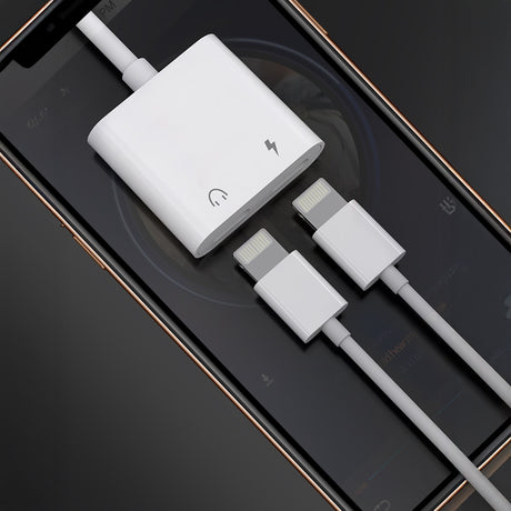 Lenyes AX92 Lightning to Lightning 2in1 Şarj ve Kulaklık Dönüştürücü Adaptör