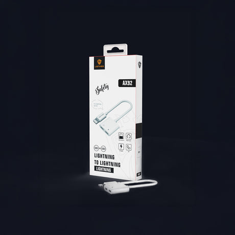 Lenyes AX92 Lightning to Lightning 2in1 Şarj ve Kulaklık Dönüştürücü Adaptör