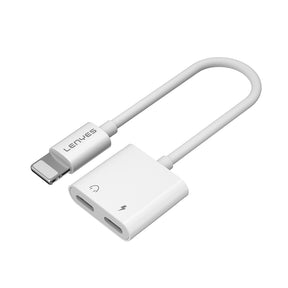 Lenyes AX92 Lightning to Lightning 2in1 Şarj ve Kulaklık Dönüştürücü Adaptör