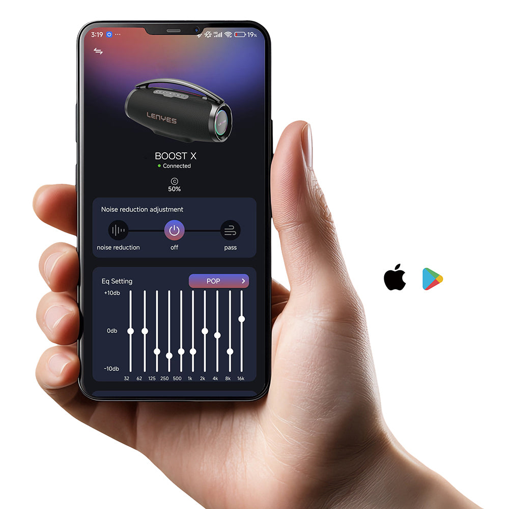 Lenyes Boost X Serisi RGB Işıklı Çift Mikrofonlu Taşınabilir Bluetooth Hoparlör v5.3 600W