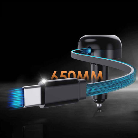 Lenyes CA59 Type-C Kablolu Hızlı Şarj Özellikli Type-C + USB-A Portlu Araç Şarj Aleti PD 60W