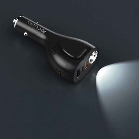 Lenyes CA70 Type-C + Dual USB-A Portlu Hızlı Şarj Özellikli Çok Fonksiyonlu Araç Şarj Aleti 20W