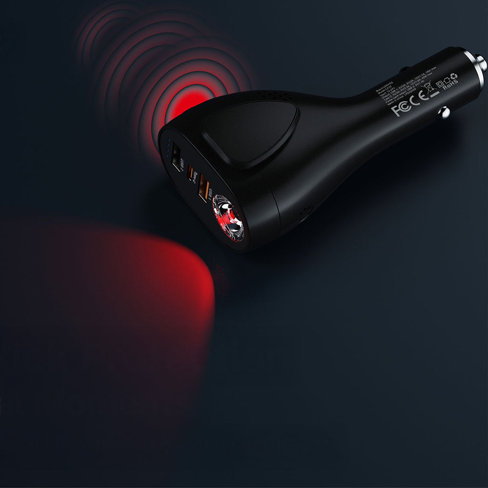Lenyes CA70 Type-C + Dual USB-A Portlu Hızlı Şarj Özellikli Çok Fonksiyonlu Araç Şarj Aleti 20W