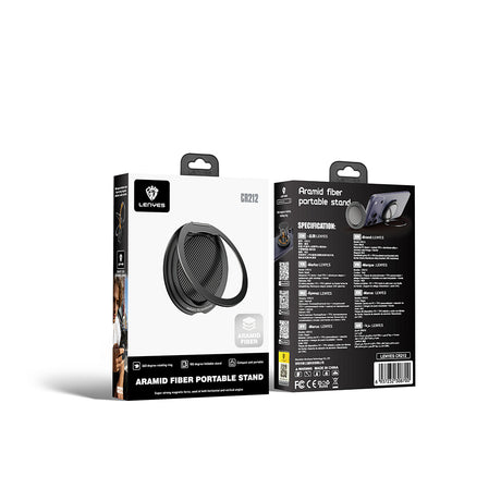 Lenyes CR212 Aramid Fiber 360 Derece Dönebilen Magnetik Ring Stand Telefon Tutucu