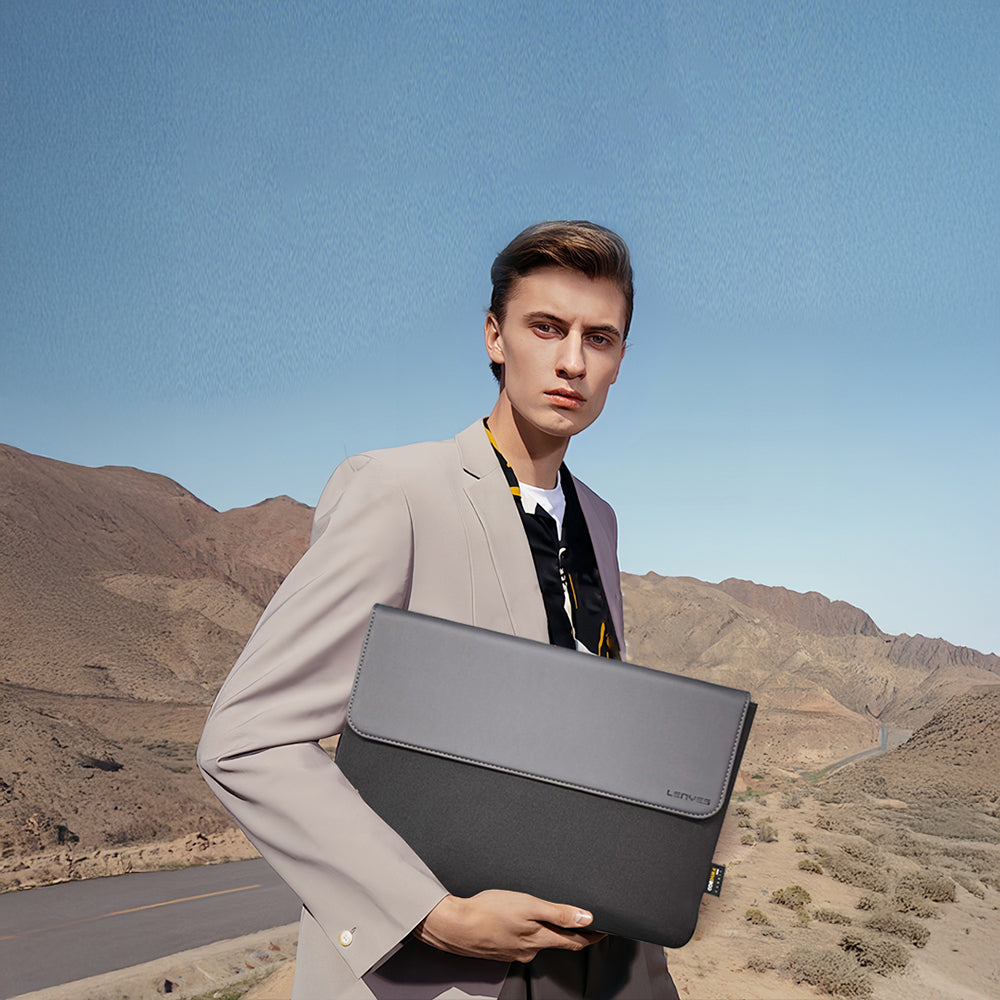 Lenyes LB503 Darbe Emici Su Geçirmez PU Cordura Kumaş 13-14 inç Laptop Çantası