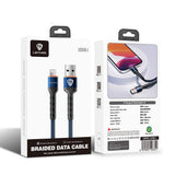 Lenyes LC515 USB-A to Lightning Hızlı Şarj Özellikli Örgülü Data ve Şarj Kablosu 3A 1M