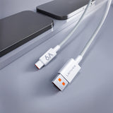 Lenyes LC518 USB-A to Type-C 6A Örgü Tasarımlı Hızlı Şarj Özellikli Data ve Şarj Kablosu 66W 1M