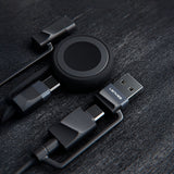 Lenyes LC541 USB-A + Type-C to Lightning – Type-C – Akıllı Saat Şarj Kablosu 60W 1M