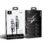 Lenyes LC542 Dijital Göstergeli 4in1 USB-A - Type-C + Type-C to Lightning 100W 1M